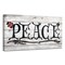 Crafted Creations White and Black 'PEACE' Christmas Canvas Wall Art Decor 8" x 16"